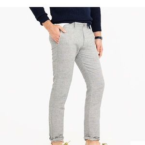 J Crew Cotton-linen chino pant in 484 slim fit